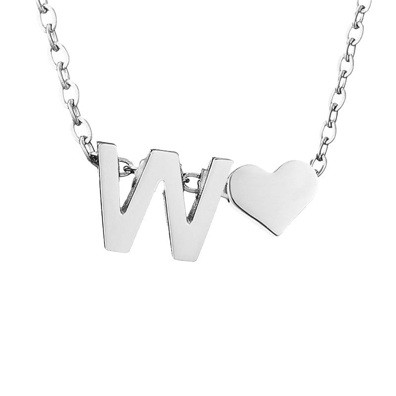 Personalized Heart & Letter Necklace