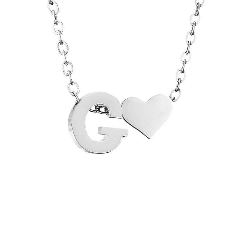 Personalized Heart & Letter Necklace