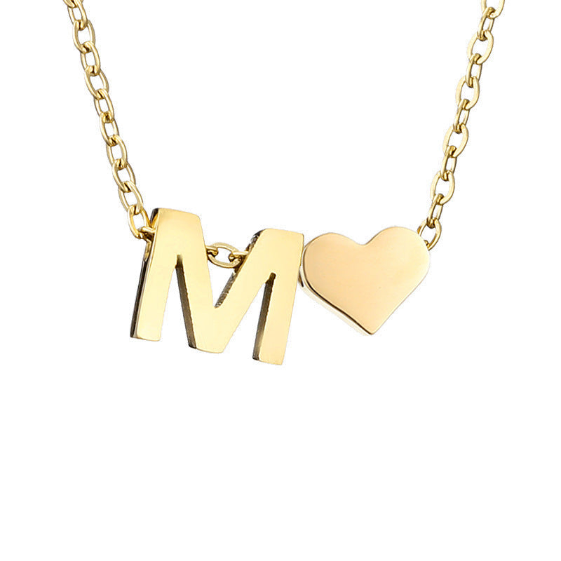 Personalized Heart & Letter Necklace