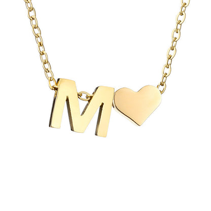 Personalized Heart & Letter Necklace