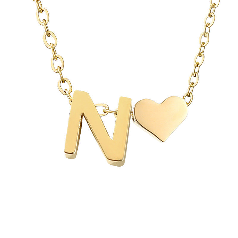 Personalized Heart & Letter Necklace