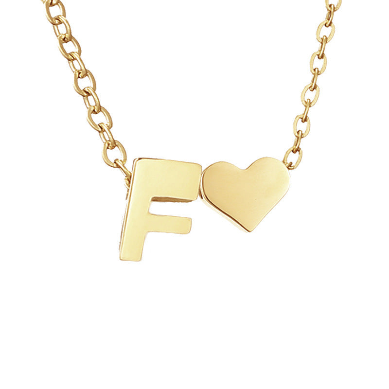 Personalized Heart & Letter Necklace