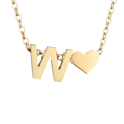 Personalized Heart & Letter Necklace