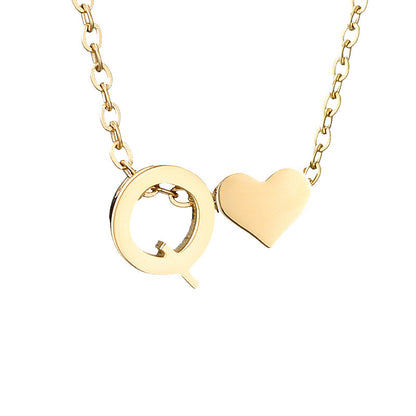 Personalized Heart & Letter Necklace