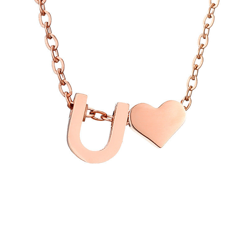 Personalized Heart & Letter Necklace