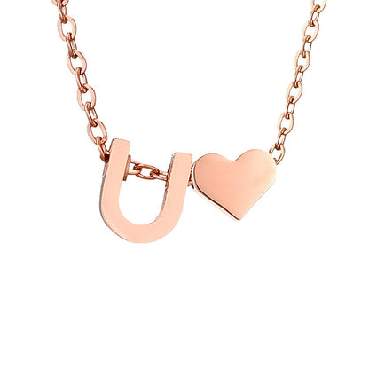 Personalized Heart & Letter Necklace