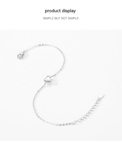 S925 Silver Sweet Girl Heart-shaped Bracelet