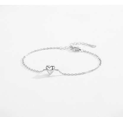 S925 Silver Sweet Girl Heart-shaped Bracelet