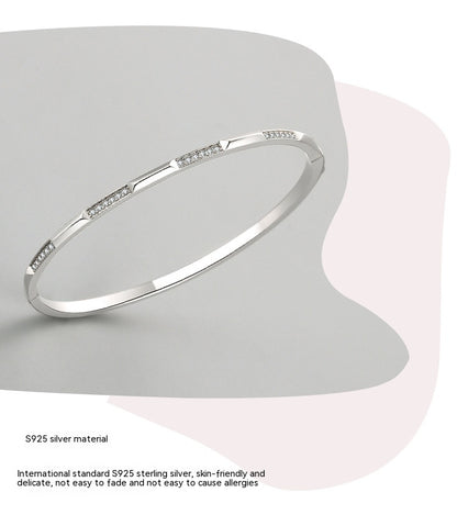 S925 Silver Bracelet Women's Korean-style Micro-inlaid Bracelet Light Luxury