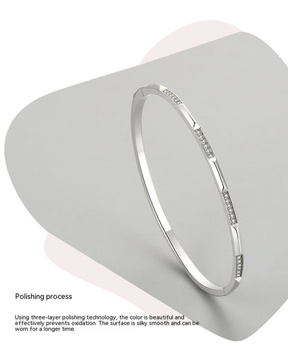 S925 Silver Bracelet Women's Korean-style Micro-inlaid Bracelet Light Luxury