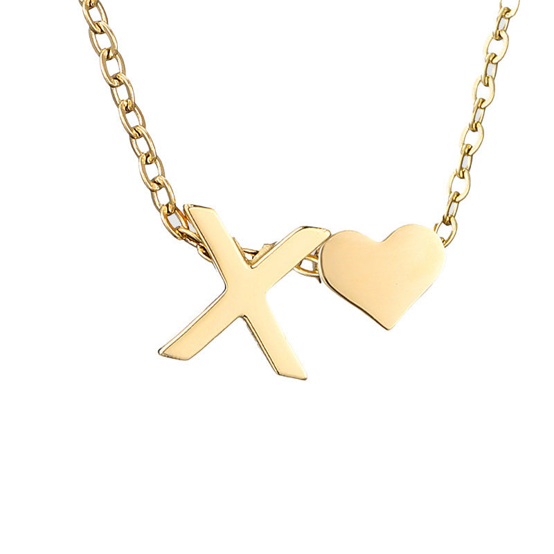 Personalized Heart & Letter Necklace