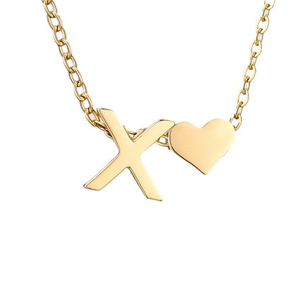 Personalized Heart & Letter Necklace