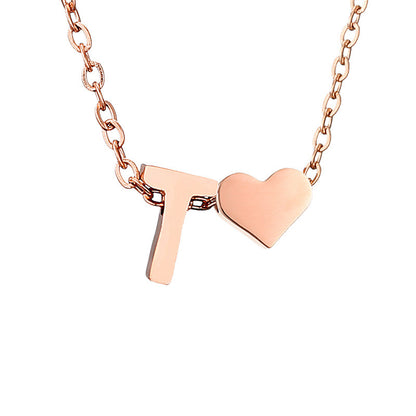 Personalized Heart & Letter Necklace