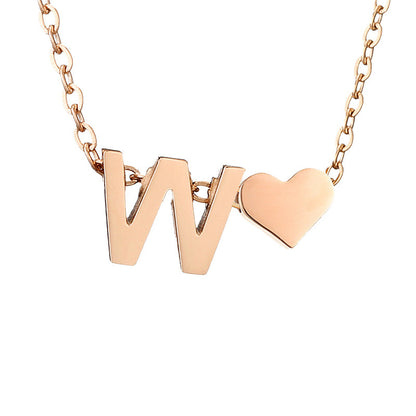 Personalized Heart & Letter Necklace