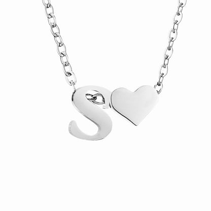 Personalized Heart & Letter Necklace