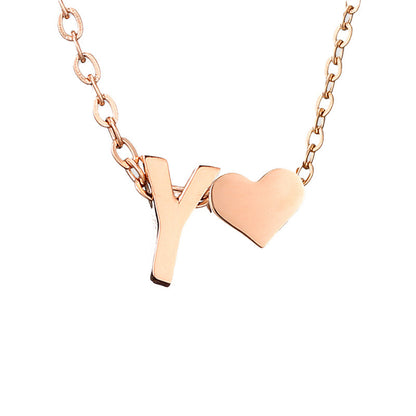 Personalized Heart & Letter Necklace