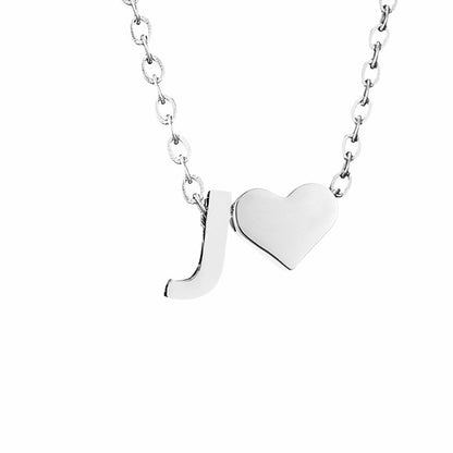 Personalized Heart & Letter Necklace