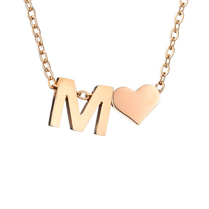 Personalized Heart & Letter Necklace