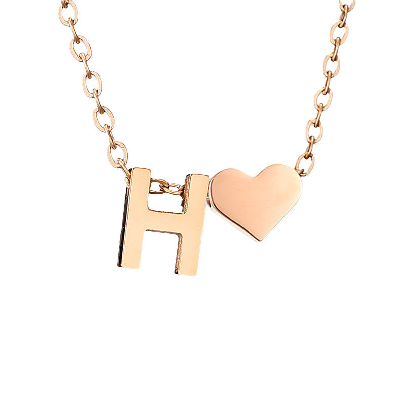 Personalized Heart & Letter Necklace