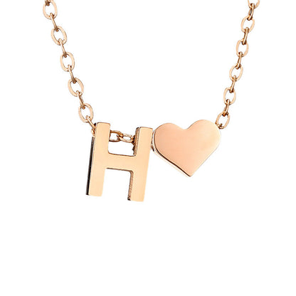 Personalized Heart & Letter Necklace