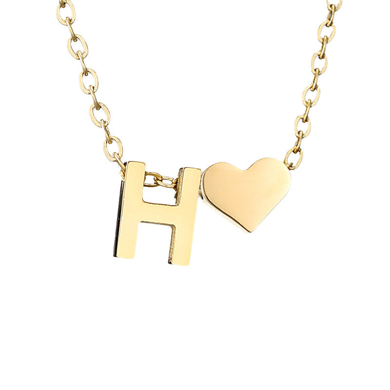 Personalized Heart & Letter Necklace