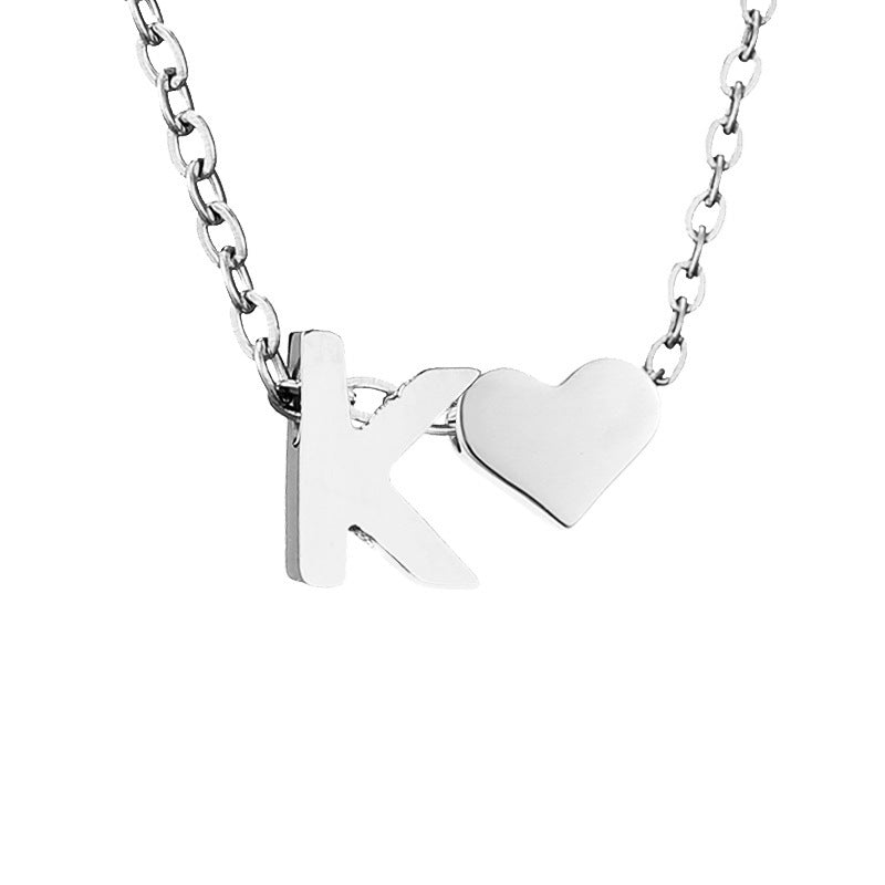 Personalized Heart & Letter Necklace