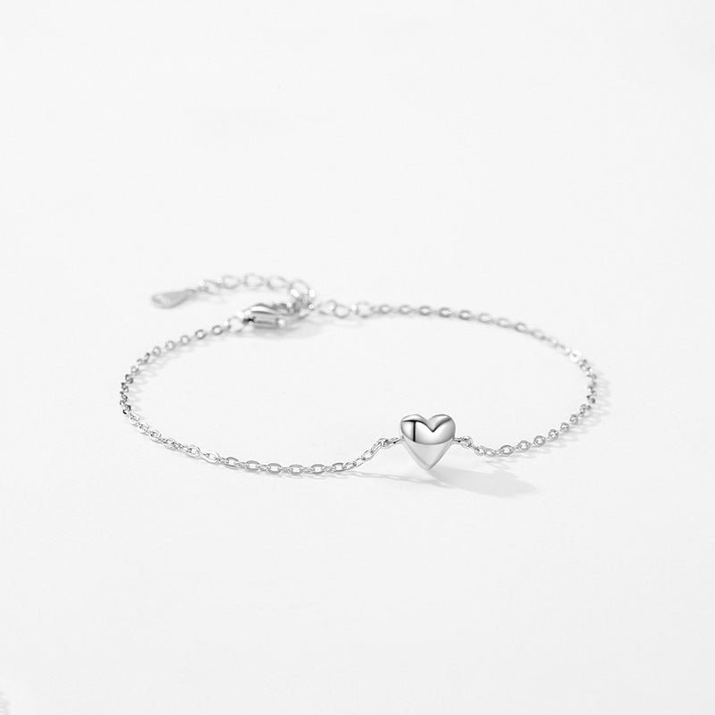 S925 Silver Sweet Girl Heart-shaped Bracelet