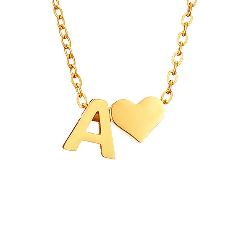 Personalized Heart & Letter Necklace