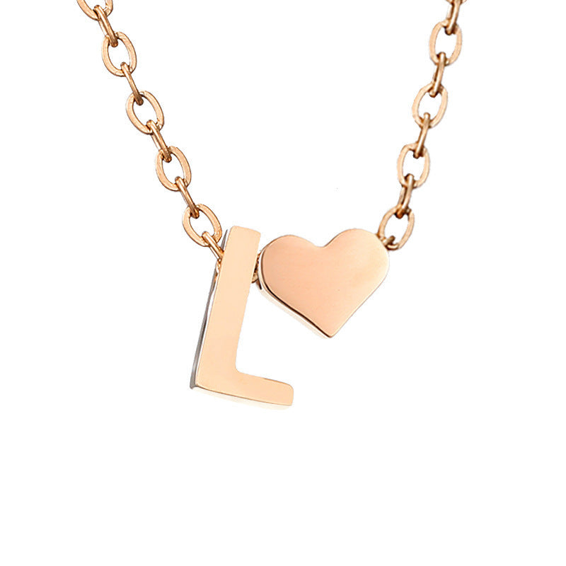 Personalized Heart & Letter Necklace