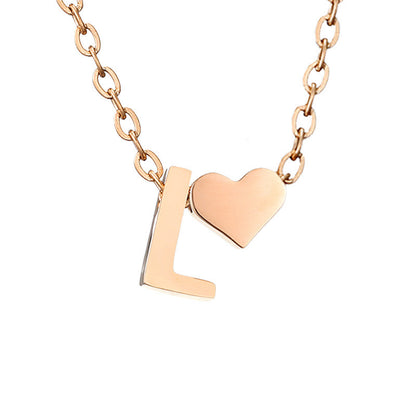 Personalized Heart & Letter Necklace