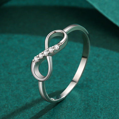 S925 Sterling Silver Niche Design Figure Eight Ring