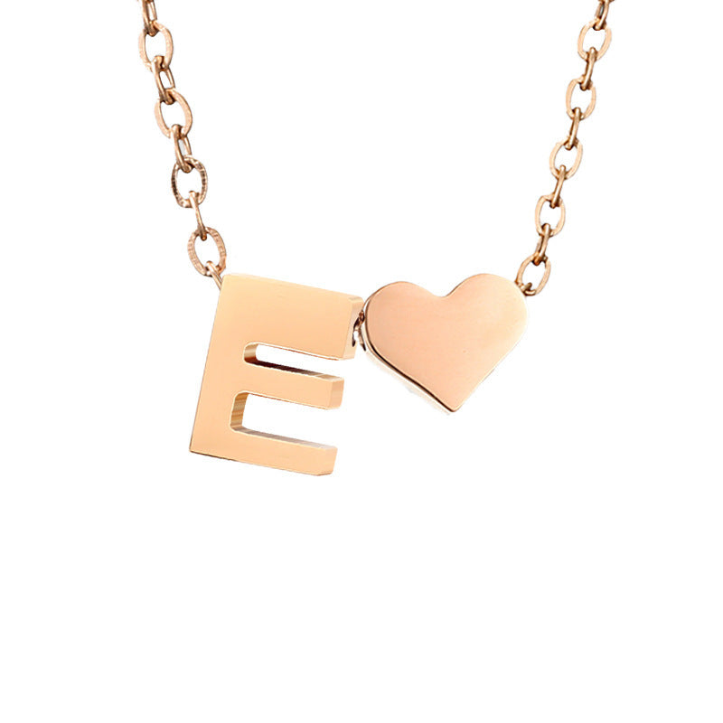 Personalized Heart & Letter Necklace