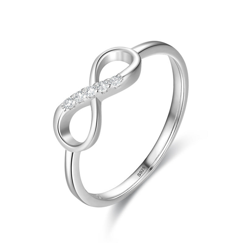 S925 Sterling Silver Niche Design Figure Eight Ring