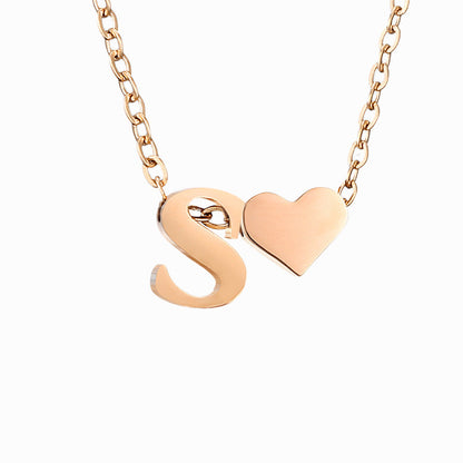 Personalized Heart & Letter Necklace