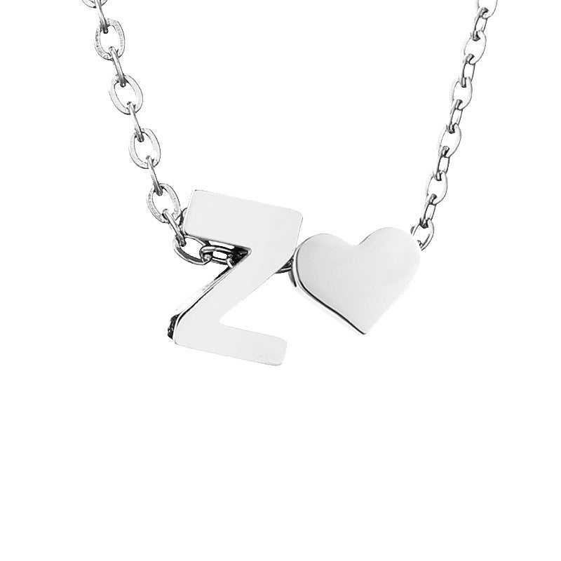 Personalized Heart & Letter Necklace