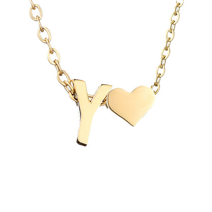 Personalized Heart & Letter Necklace