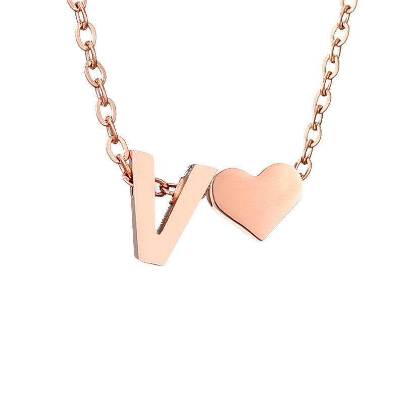 Personalized Heart & Letter Necklace