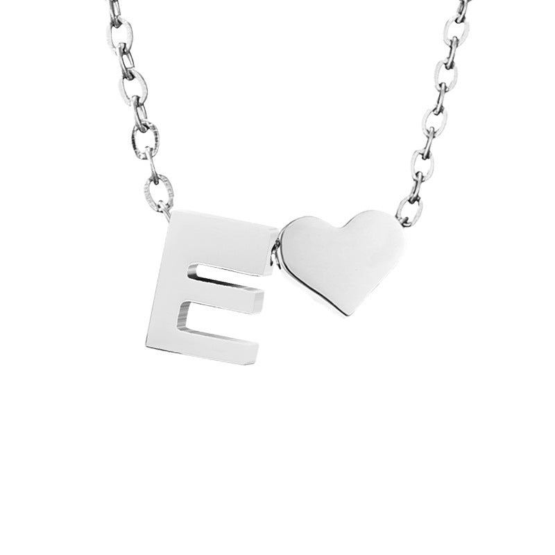 Personalized Heart & Letter Necklace