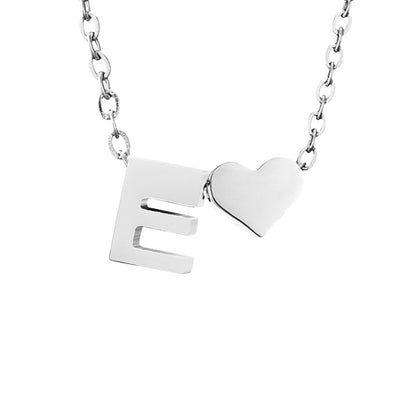 Personalized Heart & Letter Necklace