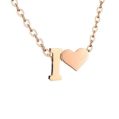 Personalized Heart & Letter Necklace