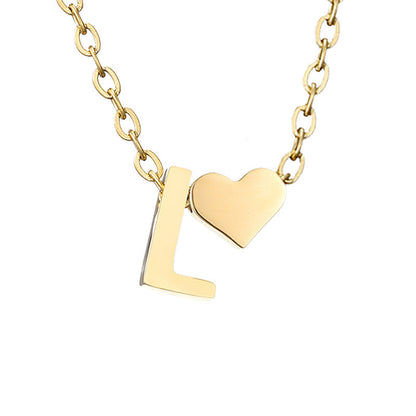 Personalized Heart & Letter Necklace