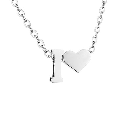 Personalized Heart & Letter Necklace