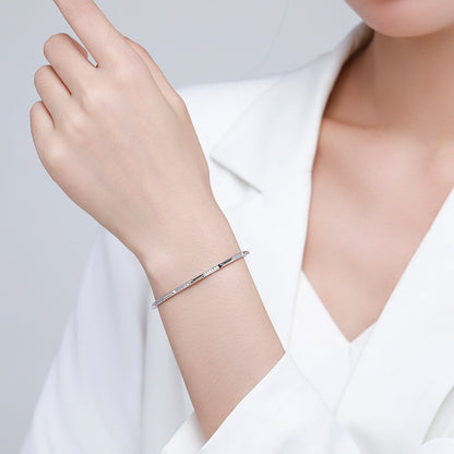 S925 Silver Bracelet Women's Korean-style Micro-inlaid Bracelet Light Luxury