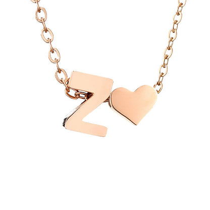 Personalized Heart & Letter Necklace