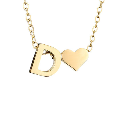 Personalized Heart & Letter Necklace