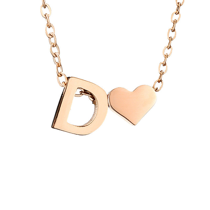 Personalized Heart & Letter Necklace