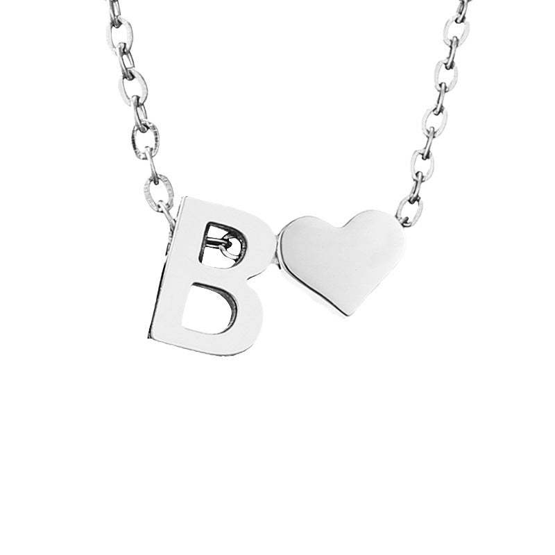 Personalized Heart & Letter Necklace