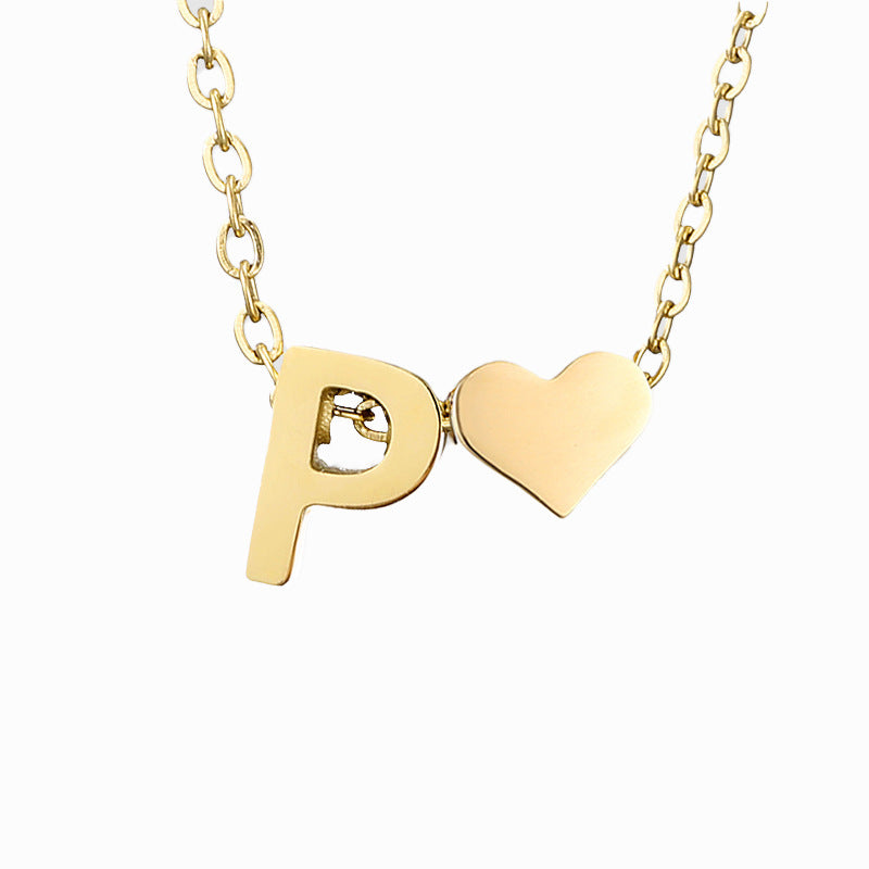 Personalized Heart & Letter Necklace