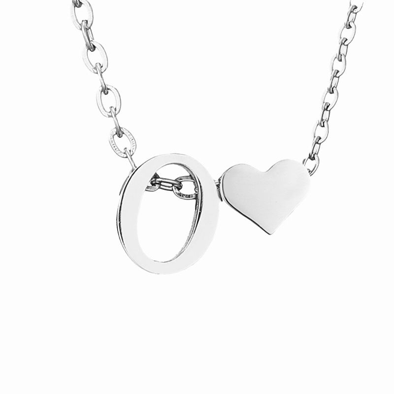 Personalized Heart & Letter Necklace