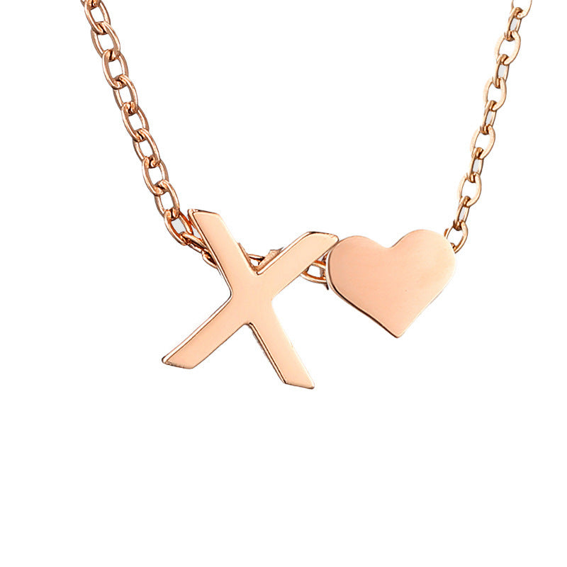 Personalized Heart & Letter Necklace